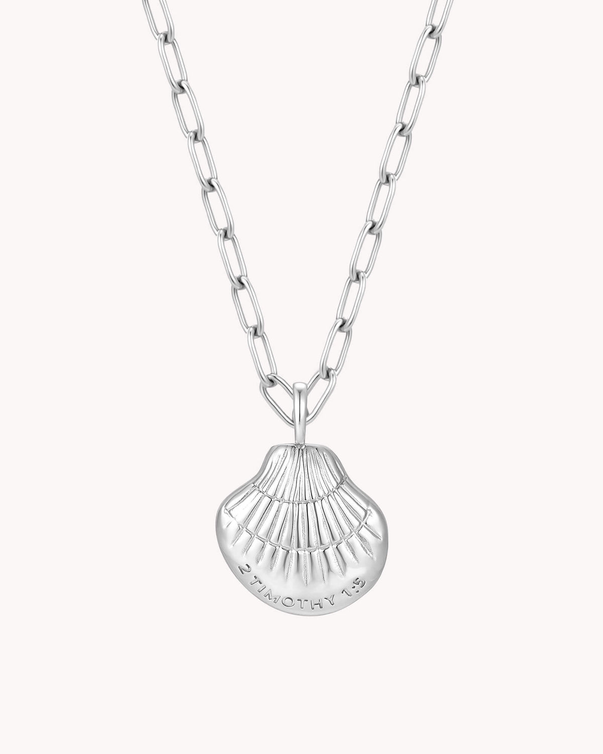 Back of 2 Timothy 1:5 Maternal Faith White Gold Cable Chain Necklace