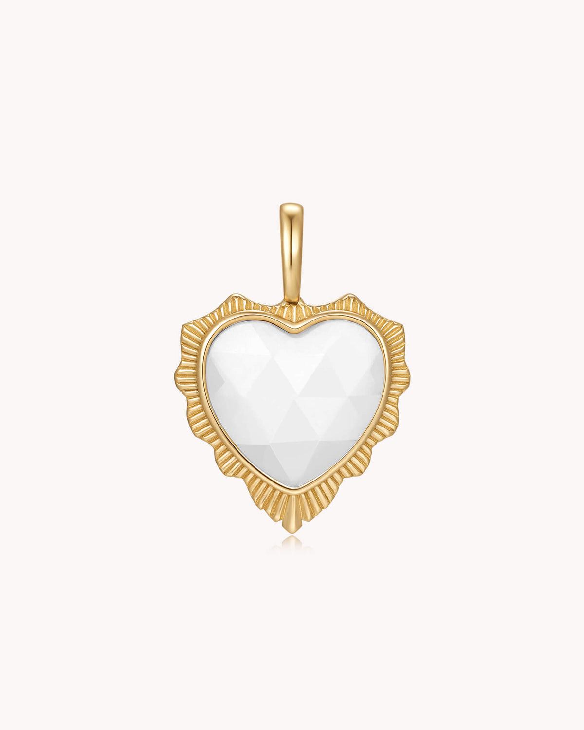The Greatest is Love 1 Corinthians 13:13 Gold White Onyx Heart