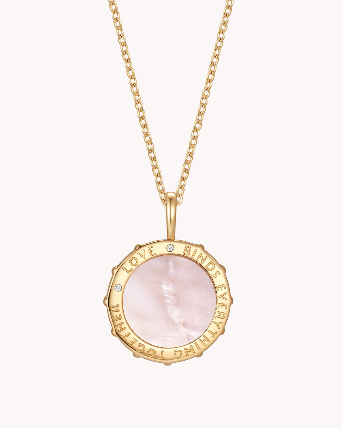 Colossians 3:14 Love Binds Gold Medallion Necklace