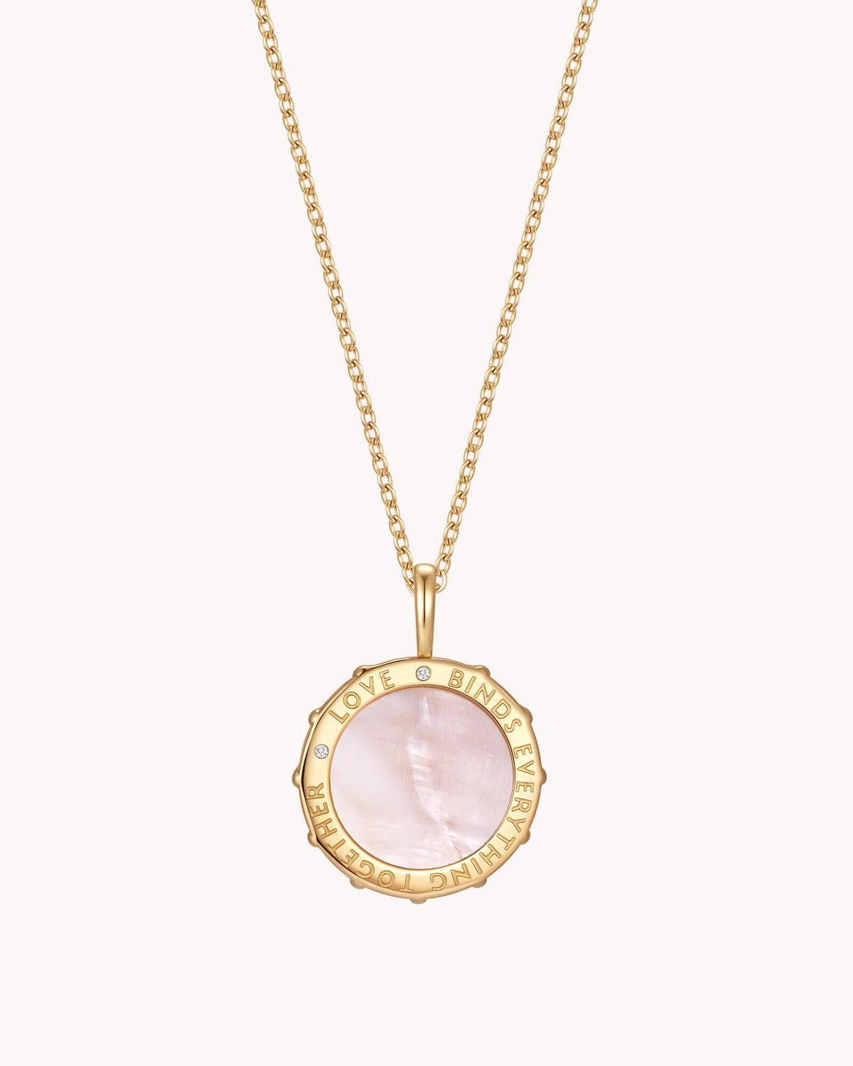 Colossians 3:14 Love Binds Gold Medallion Necklace