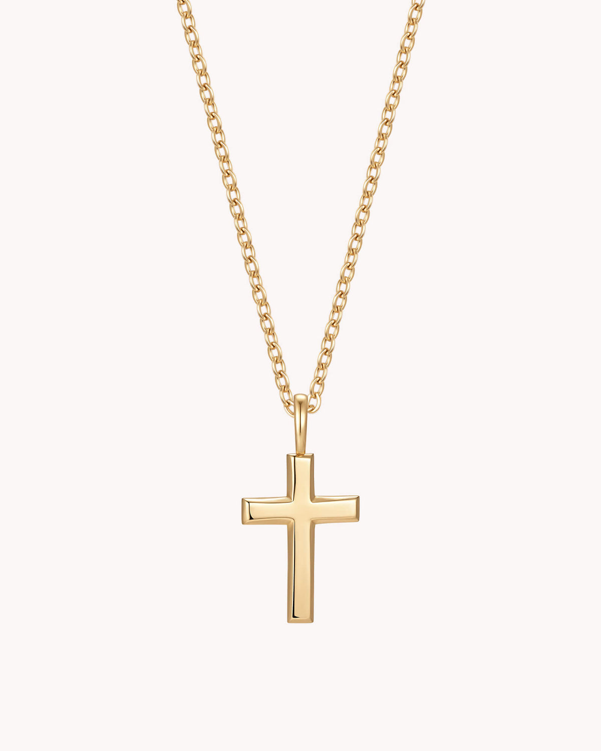 Gold Classic Cross Cable Chain Necklace