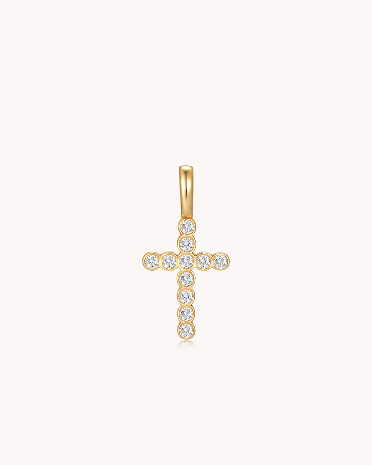 Gold Cubic Zirconia Refined Cross Pendant