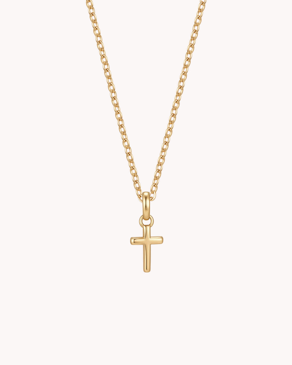 Gold Petite Classic Cross Cable Chain Necklace