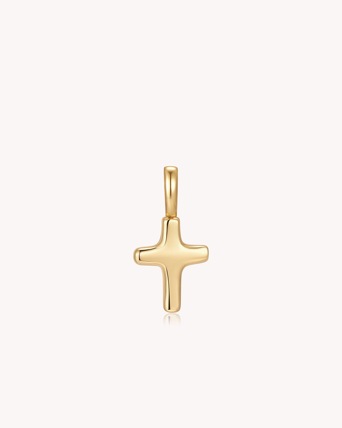 Gold Petite Puff Cross Pendant