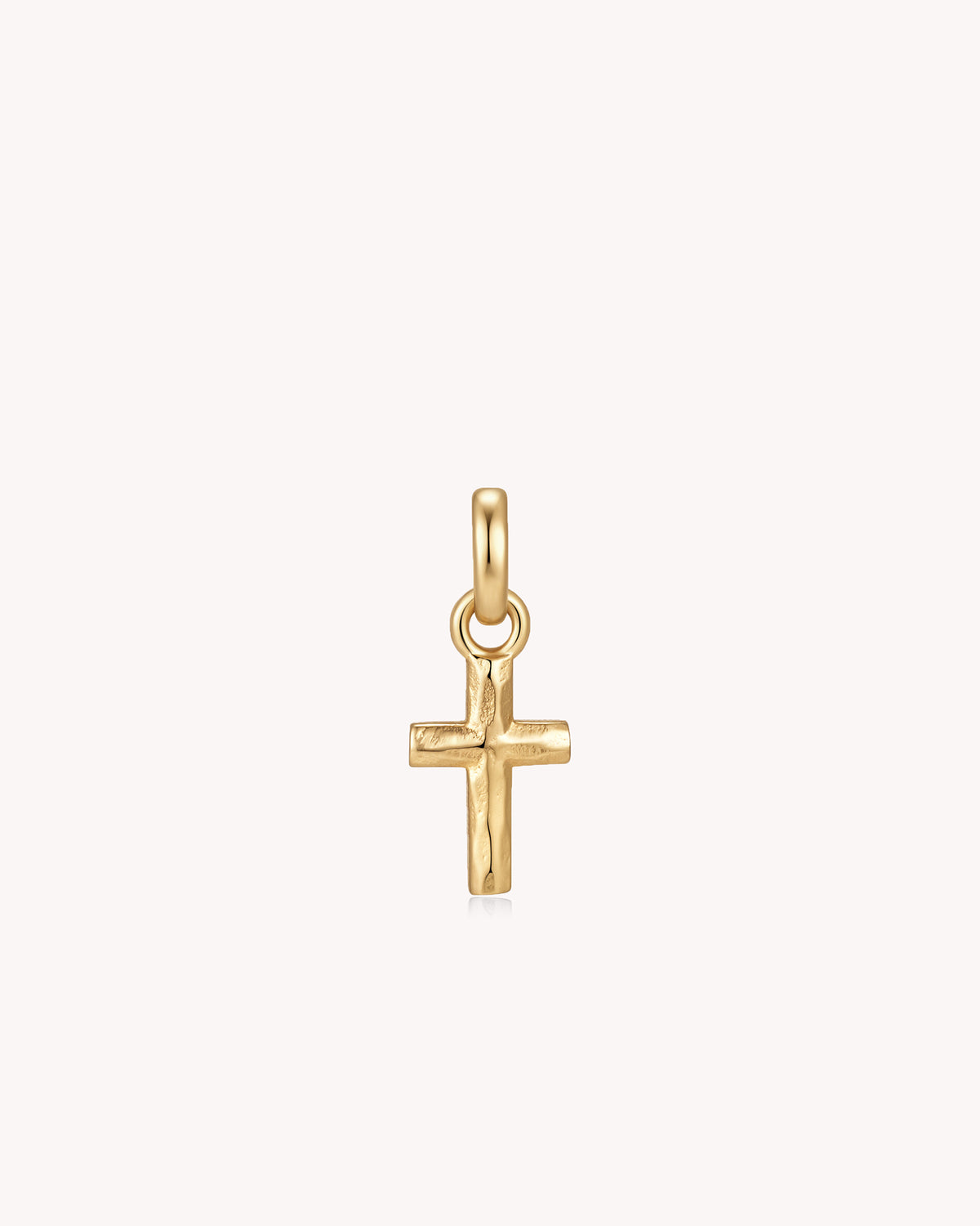 Gold Petite Textured Cross Pendant