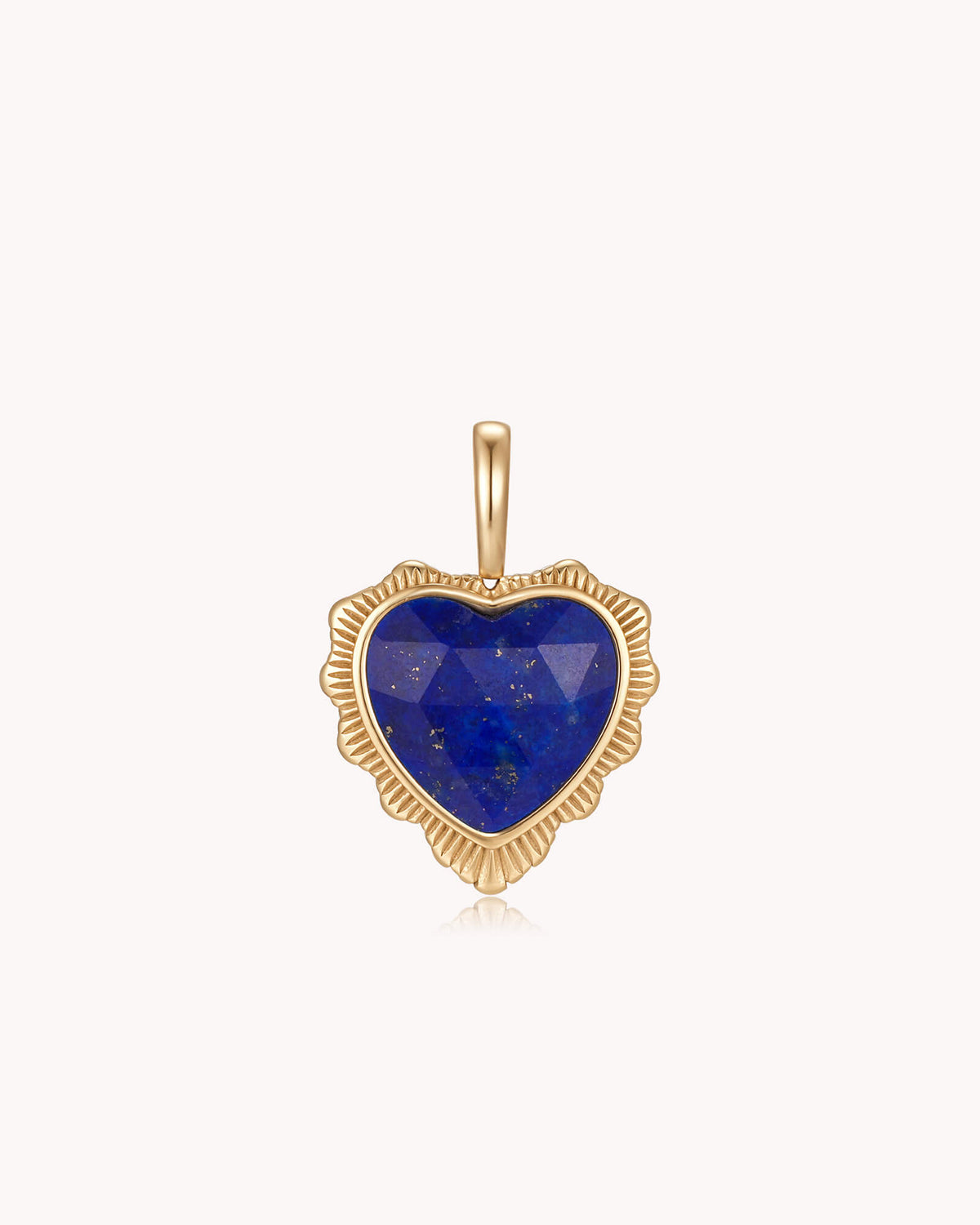 Count It All Joy James 1:2 White Gold Lapis Lazuli Heart Pendant