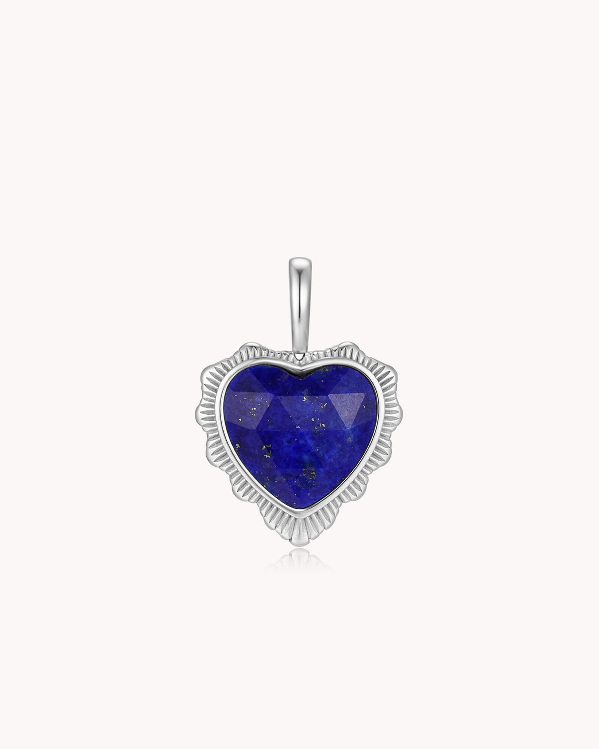 Count It All Joy James 1:2 White Gold Lapis Lazuli Heart Pendant