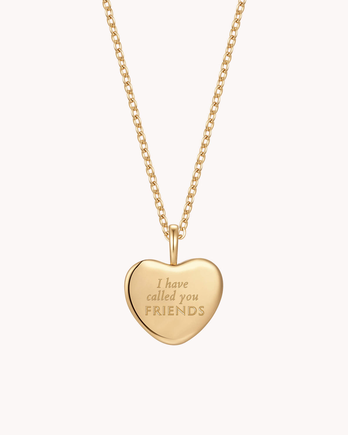 Back of John 15:15 Called You Friends Gold Heart Necklace