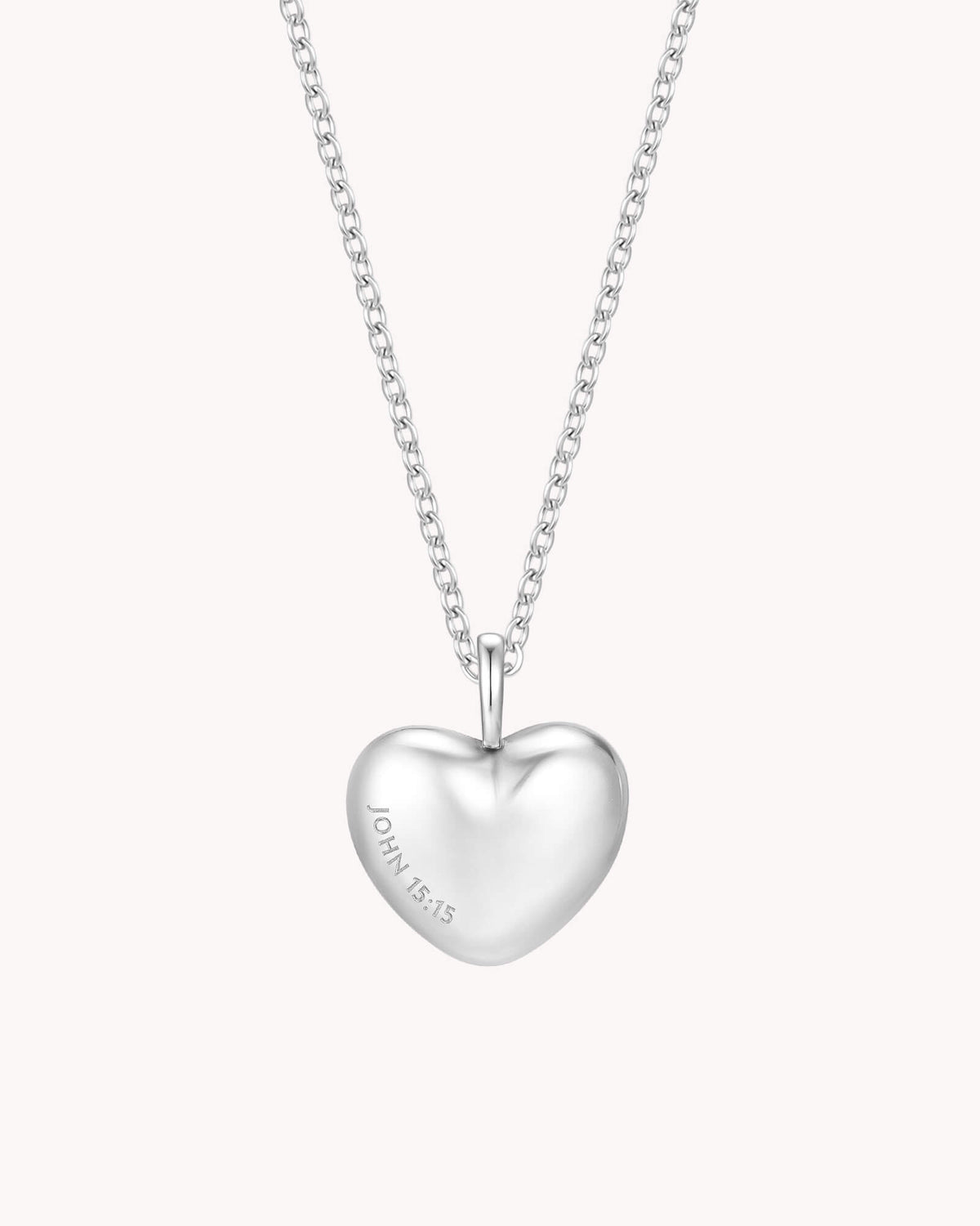 John 15:15 Called You Friends White Gold Heart Necklace