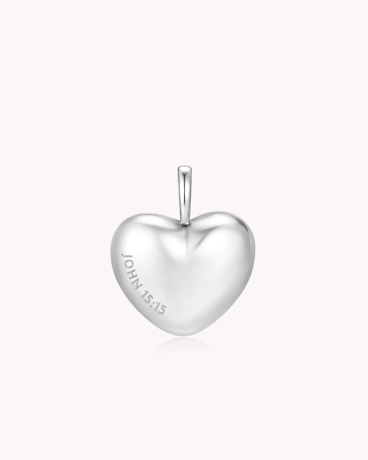 I Have Called You Friends John 15:15 White Gold Heart Pendant