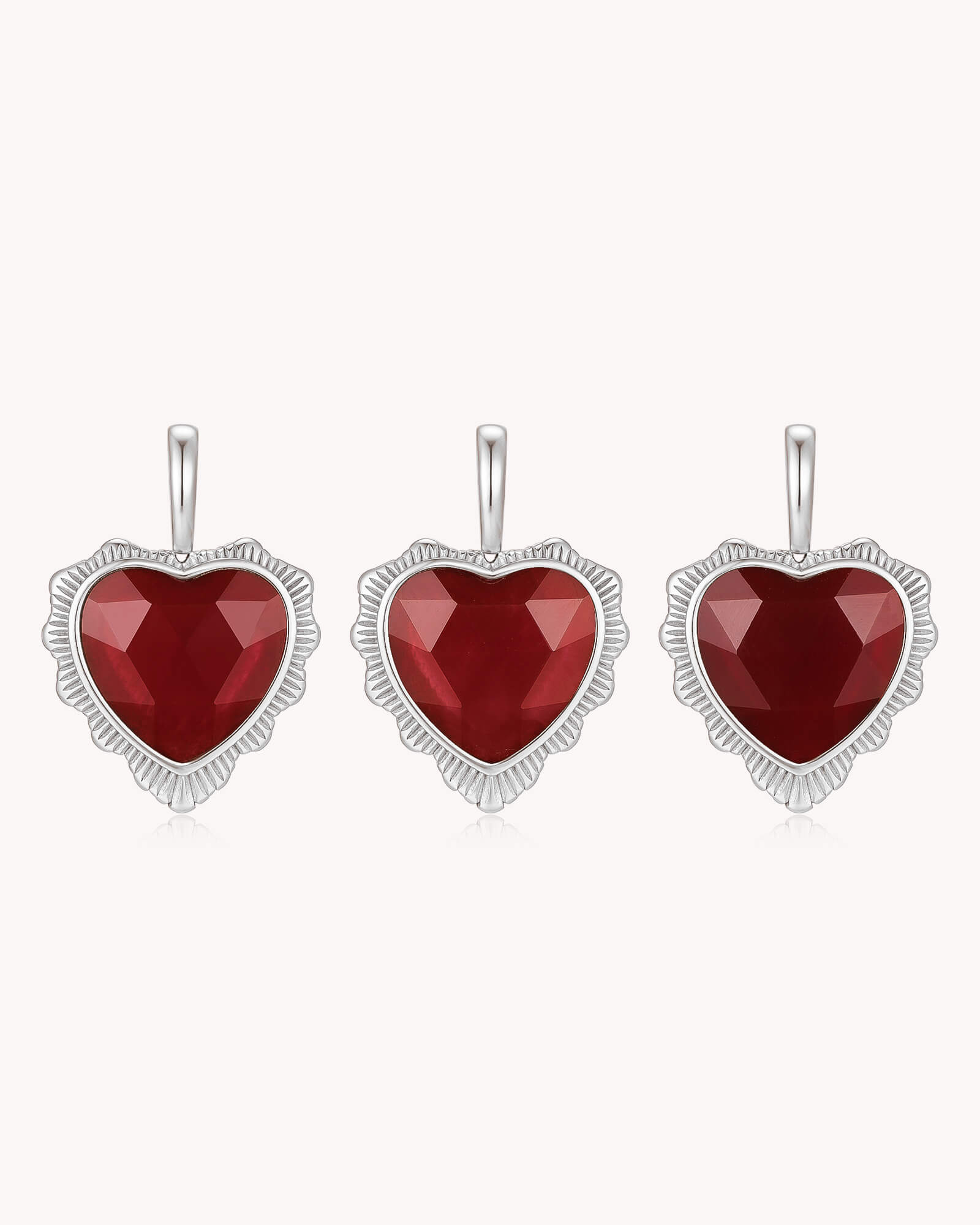 Natural stone variations on So Loved John 3:16 White Gold Red Agate Heart Pendant