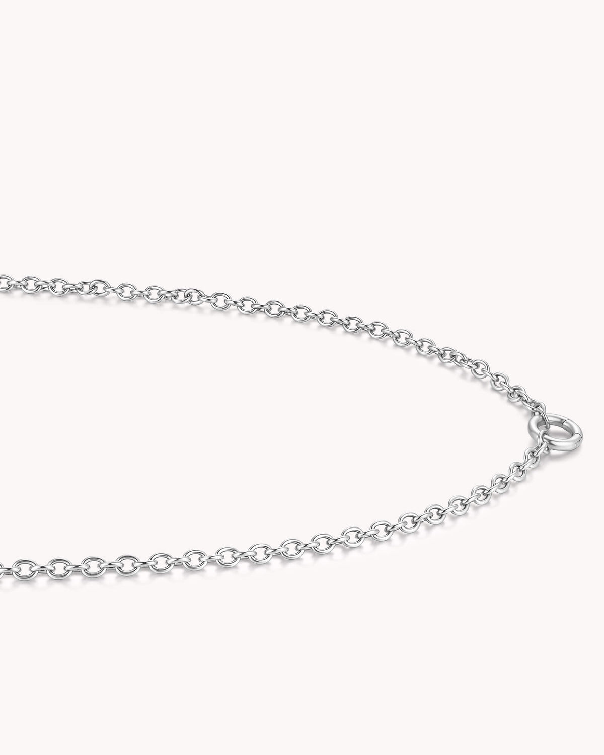 An additional image of the Large Cable Chain White Gold Necklace with Circle Annex Link