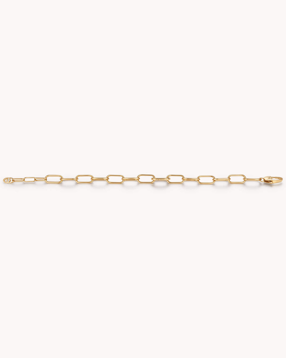 An additional image of the Large Link Chain Gold Bracelet with Annex Link
