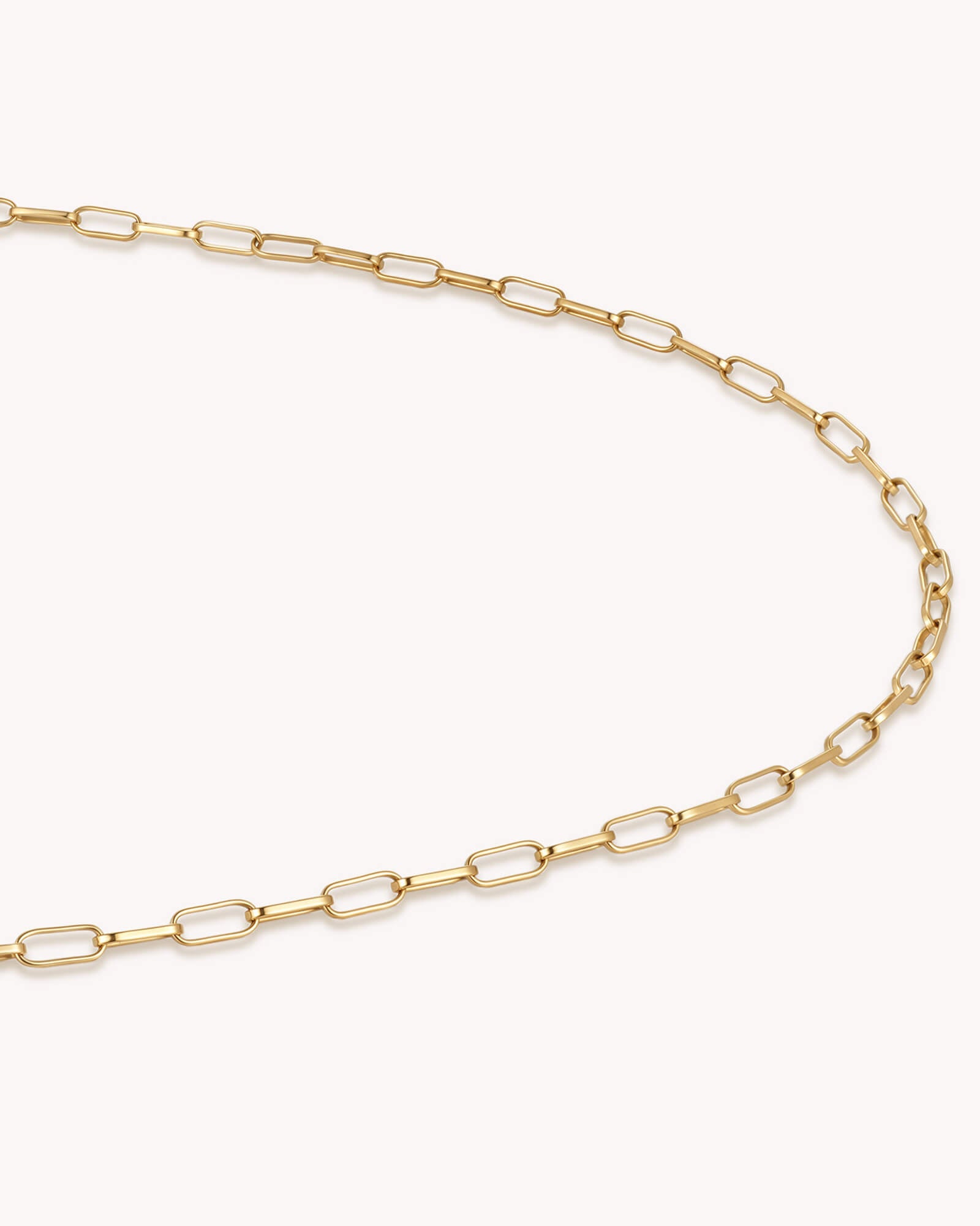 Close-up of Link Chain Gold Necklace