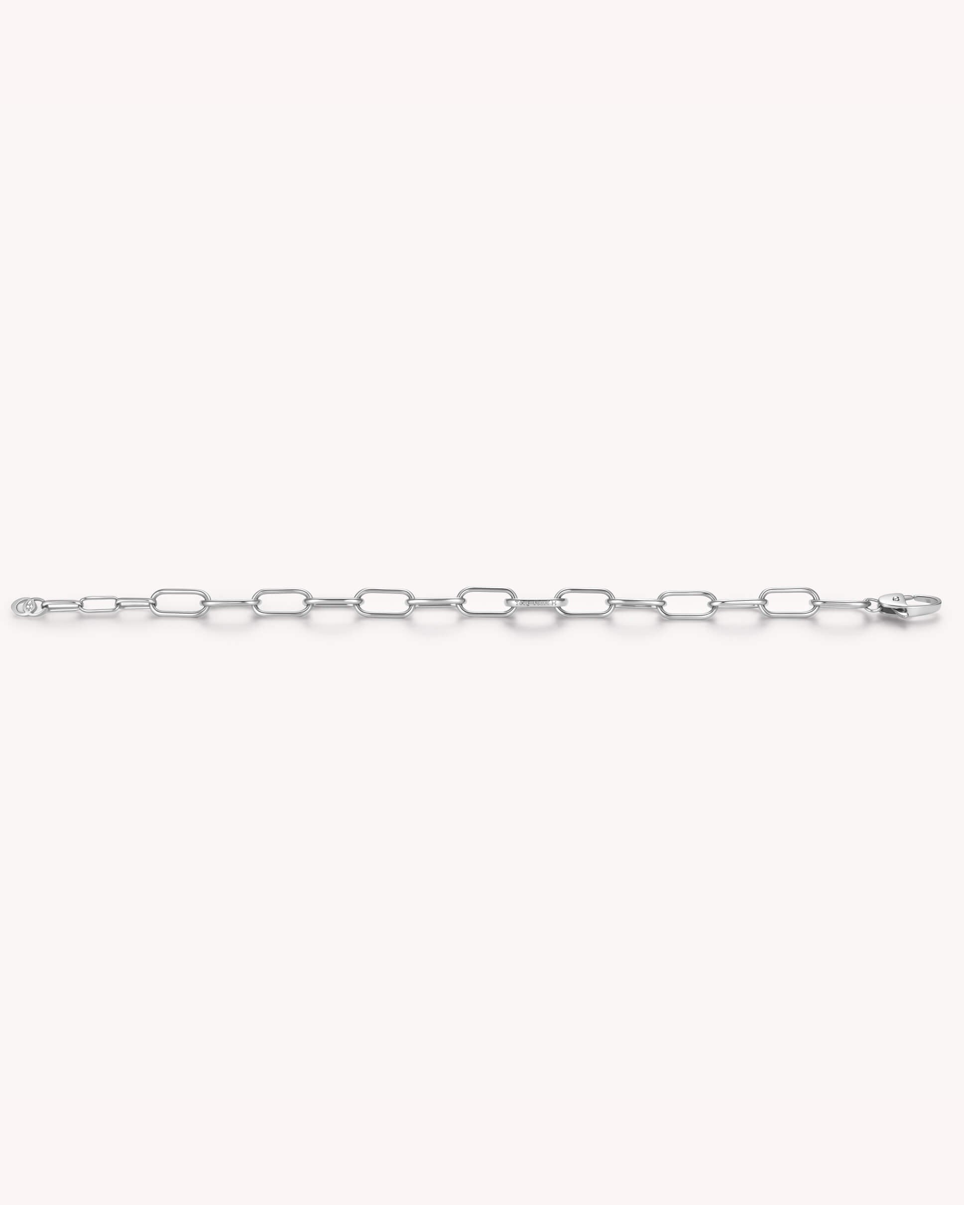 An additional image of Large Link Chain White Gold Bracelet with Annex Link