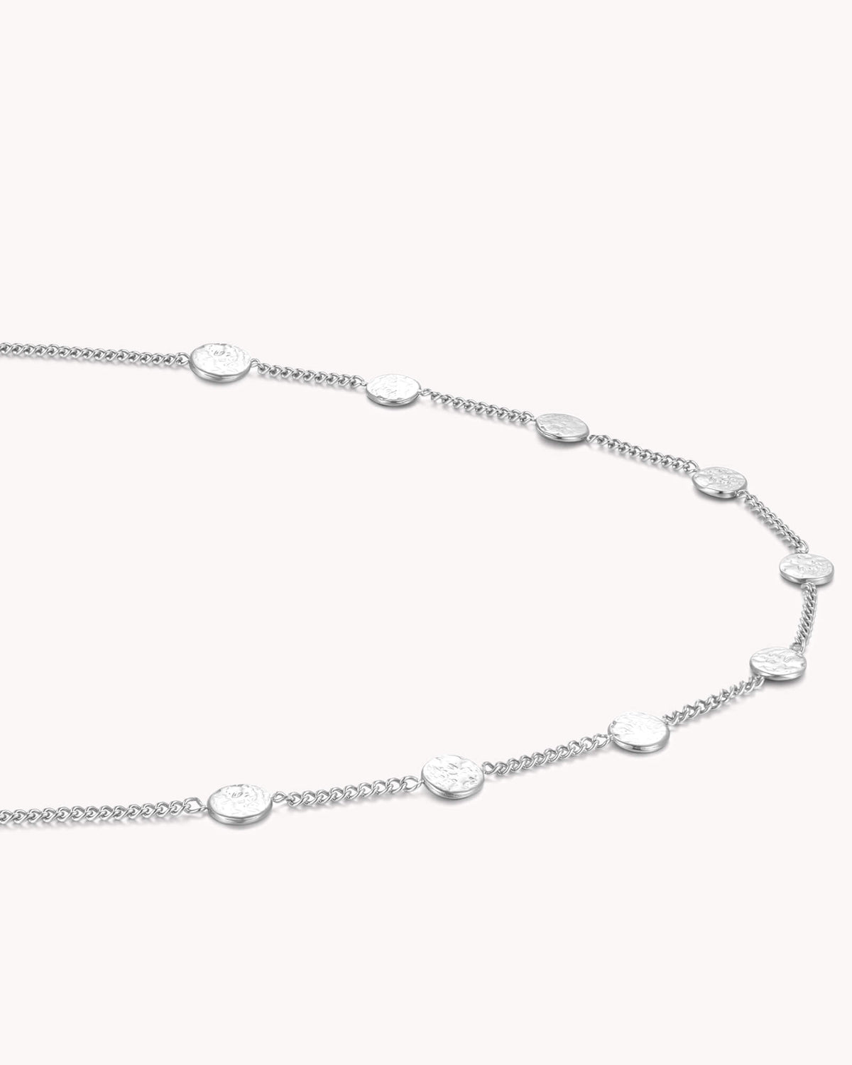An additional image of the FOUND Luke 15:9 White Gold Coin Choker Necklace