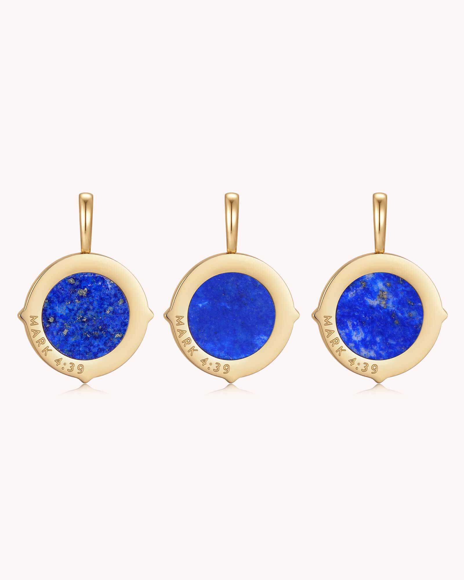 Natural stone variations on Peace Be Still Mark 4:39 Gold Pendant
