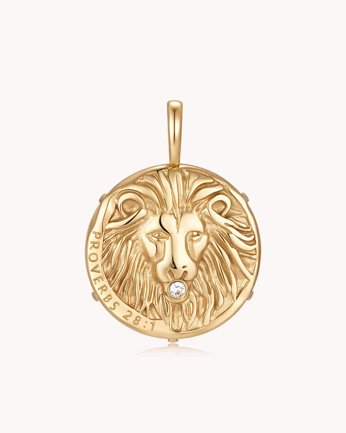 Bold as a Lion Proverbs 28:1 Gold Onyx Medallion