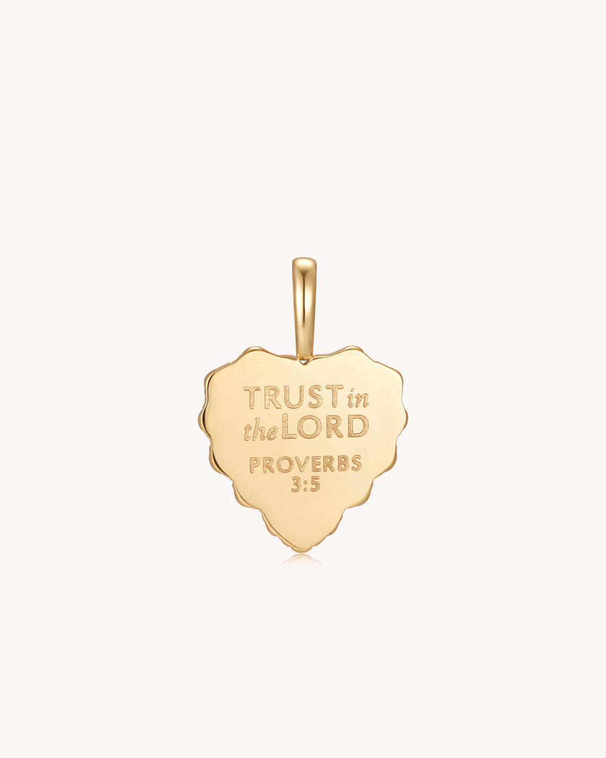 Back of Trust in the LORD Proverbs 3:5-6 Gold Black Onyx Heart Pendant