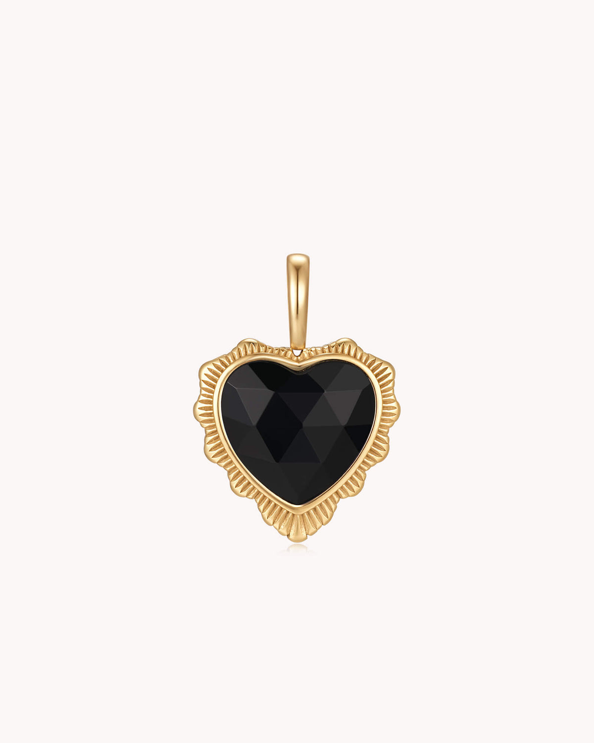 Trust in the LORD Proverbs 3:5-6 Gold Black Onyx Heart Pendant