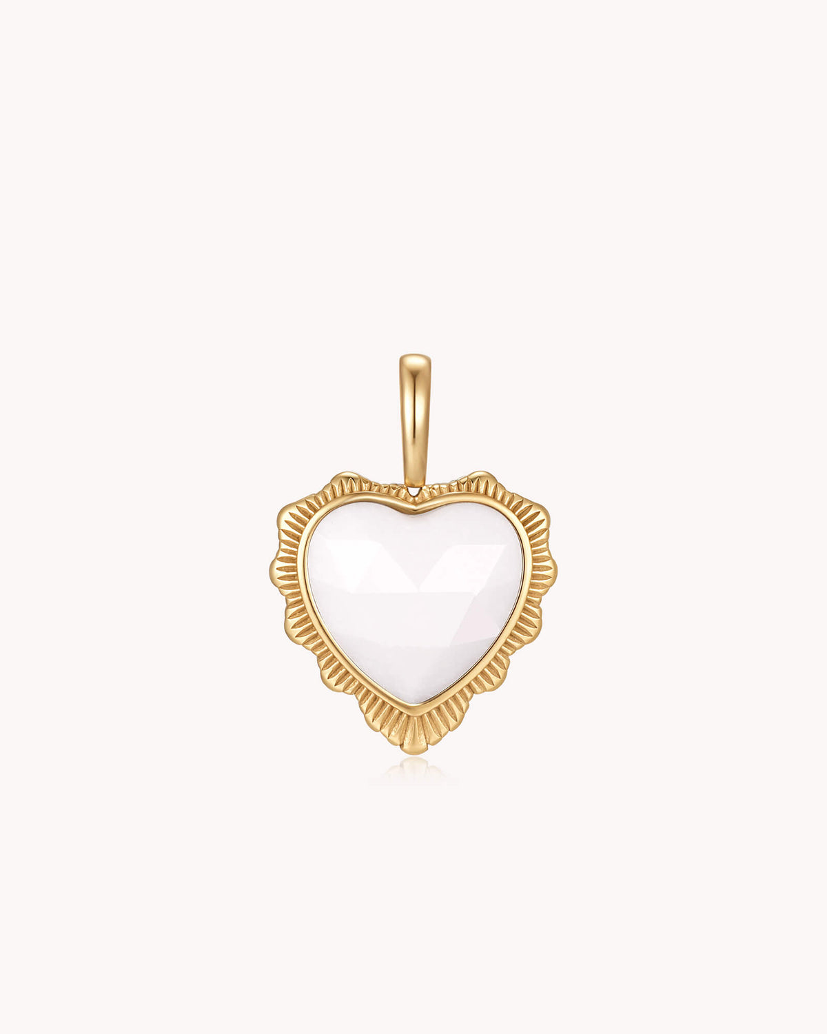 Call Her Blessed Proverbs 31:28 Gold White Onyx Heart Pendant