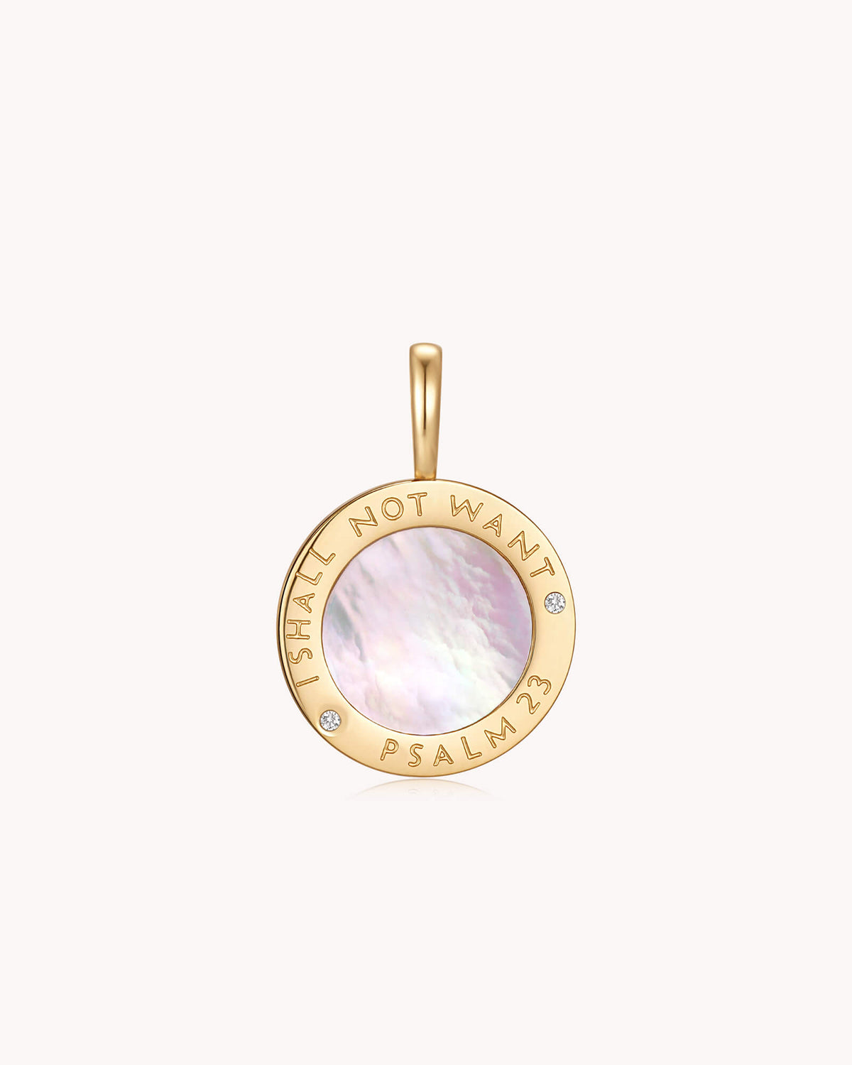 Back of The LORD Is My Shepherd Psalm 23 Alabaster Gold Pendant
