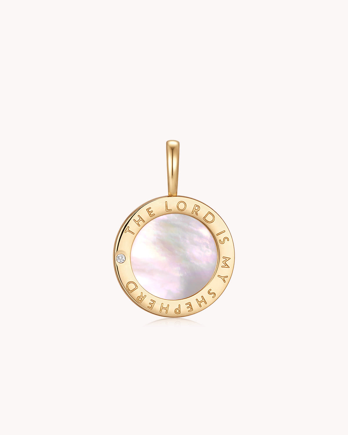 The LORD Is My Shepherd Psalm 23 Alabaster Gold Pendant
