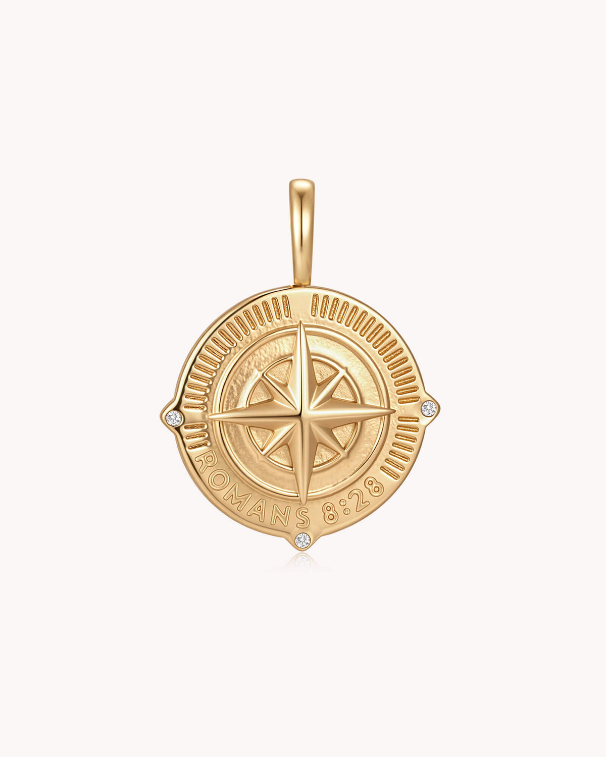 Back of Called According to His Purpose Romans 8:28 Gold Pendant