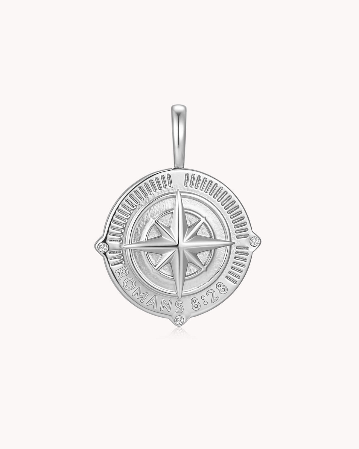 Back of Called According to His Purpose Romans 8:28 Stainless Steel Pendant