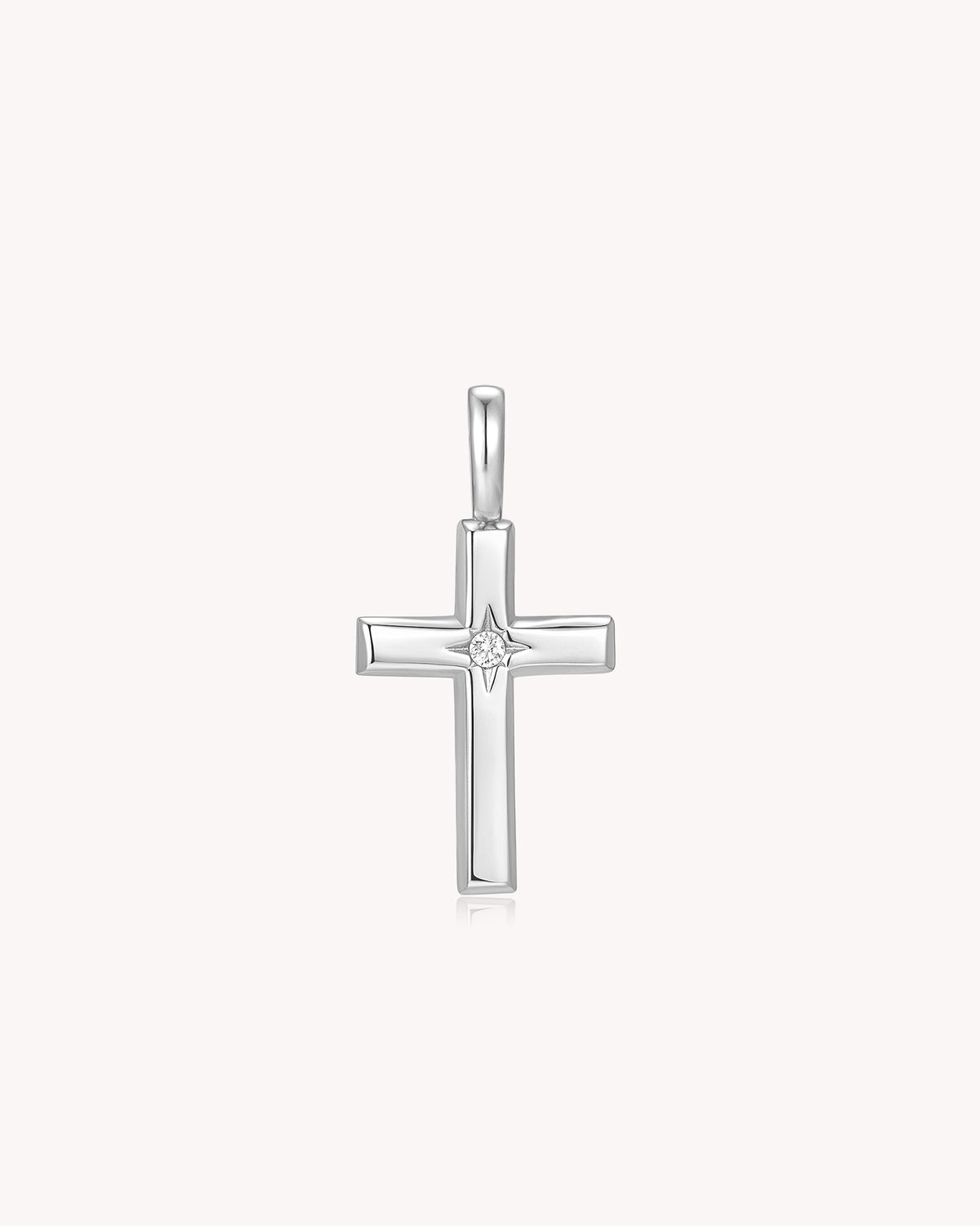 The Bright Morning Star White Gold Cross Pendant