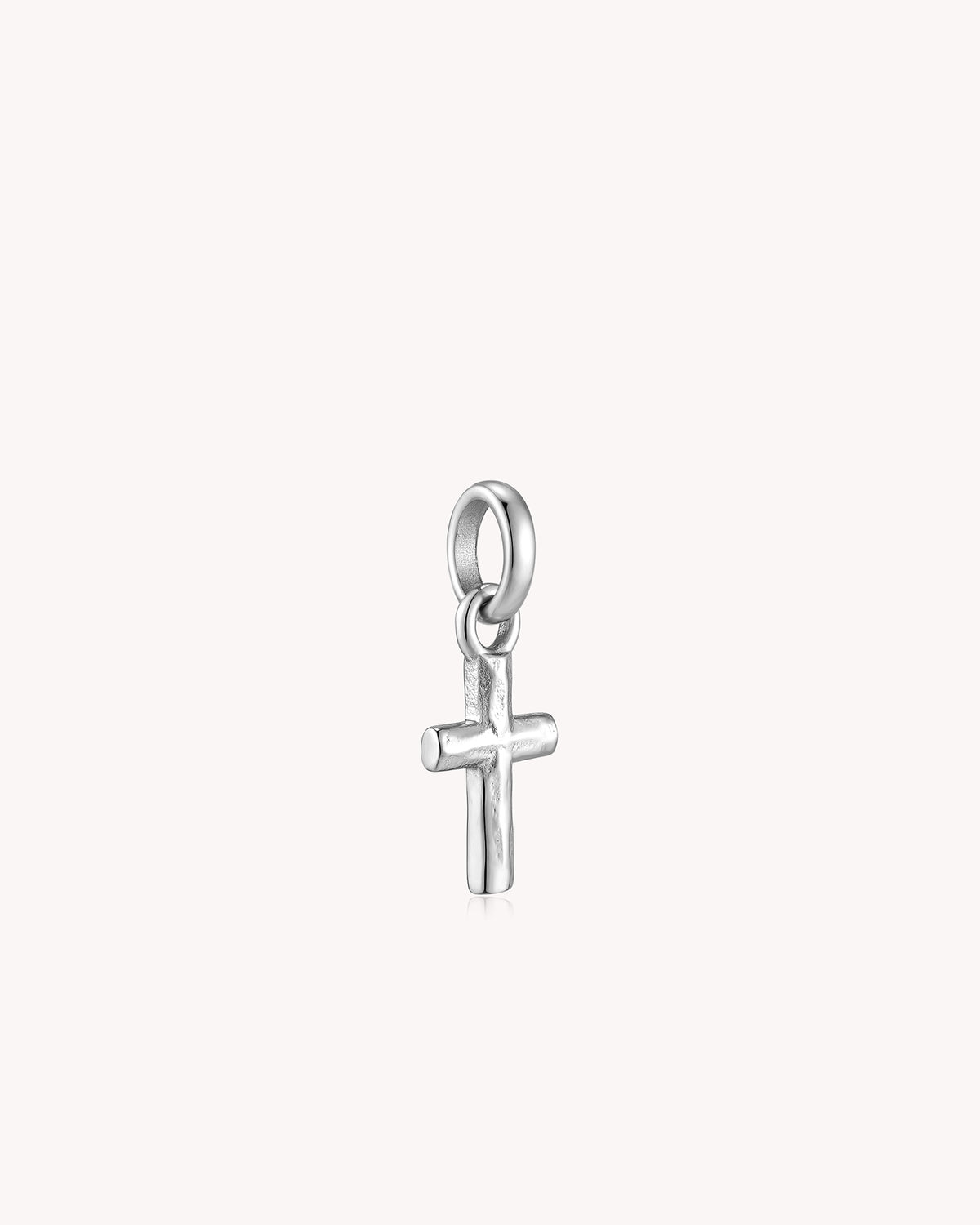 White Gold Petite Textured Cross Cable Chain Necklace