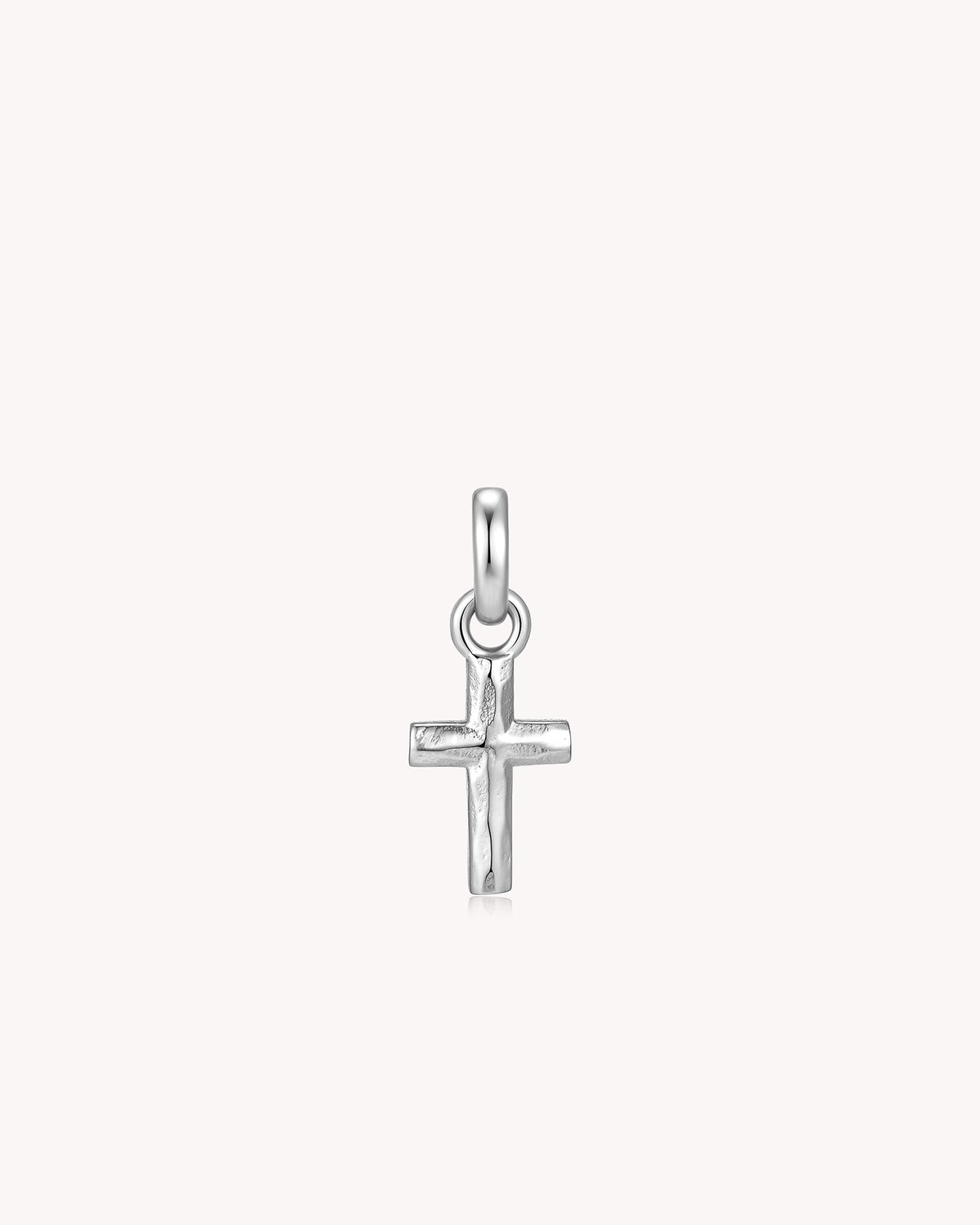 White Gold Petite Textured Cross Cable Chain Necklace
