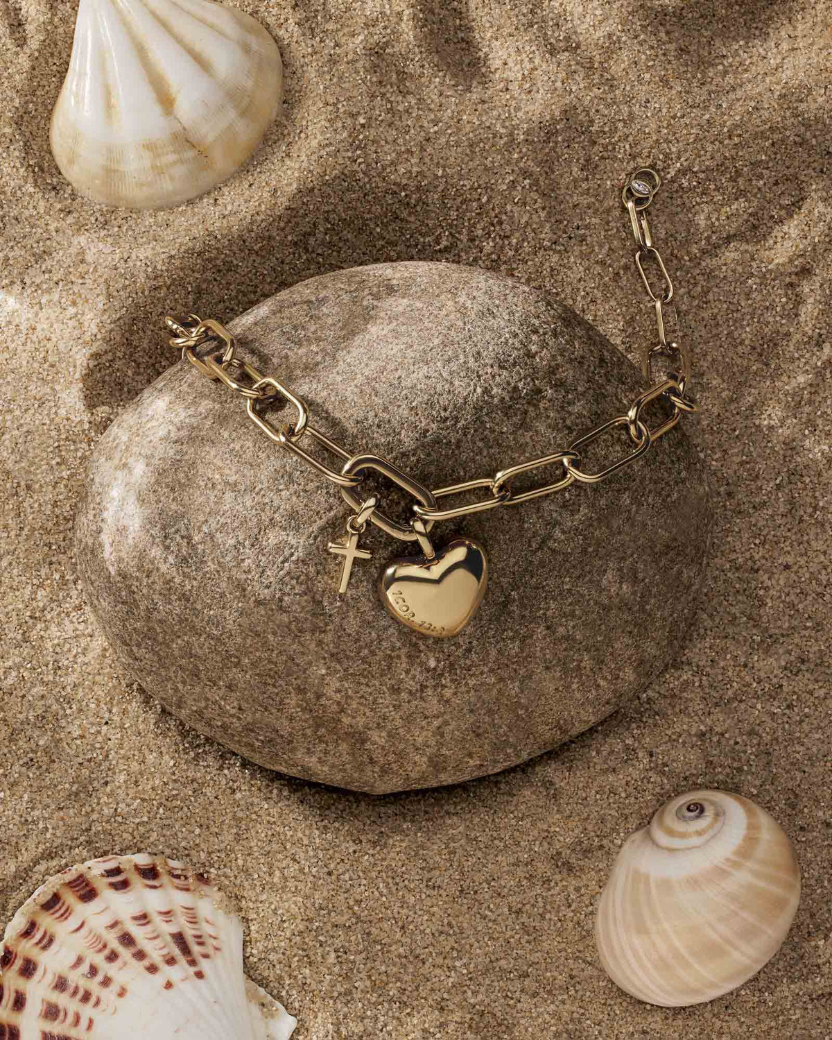 Love Never Fails 1 Corinthians 13:8 Gold Heart Pendant in styled setting