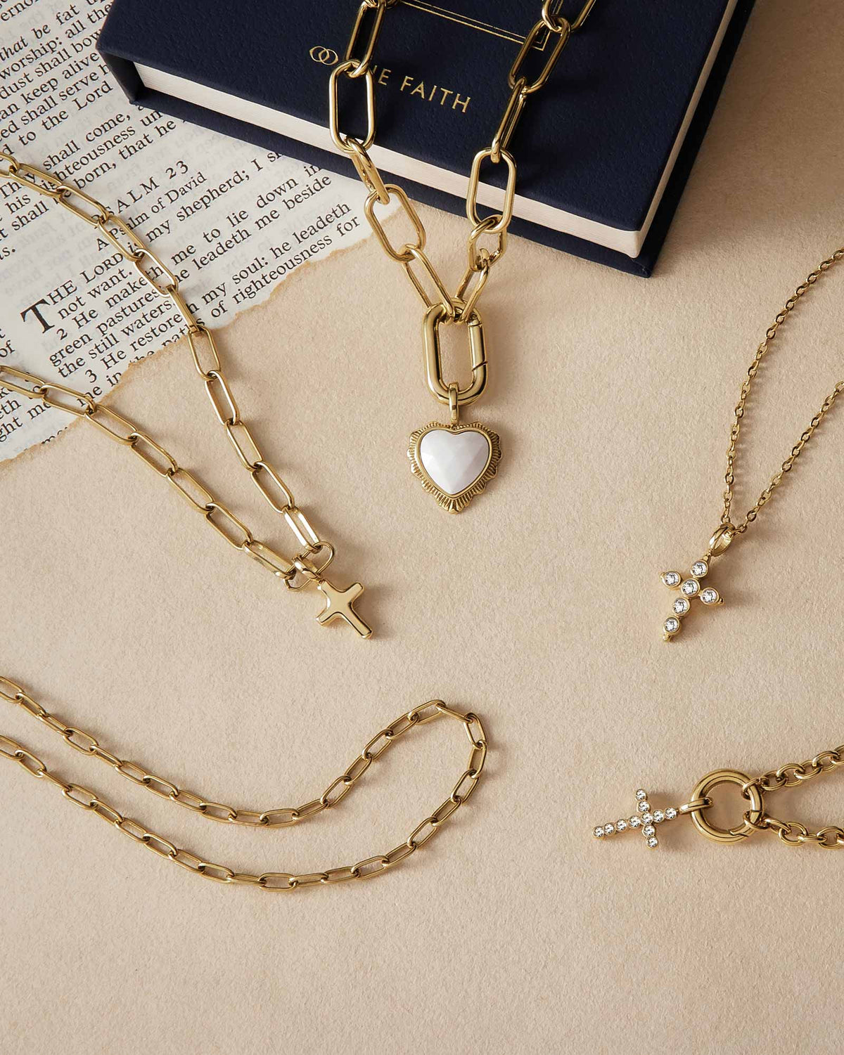 Cubic Zirconia Delicate Gold Cross Pendant