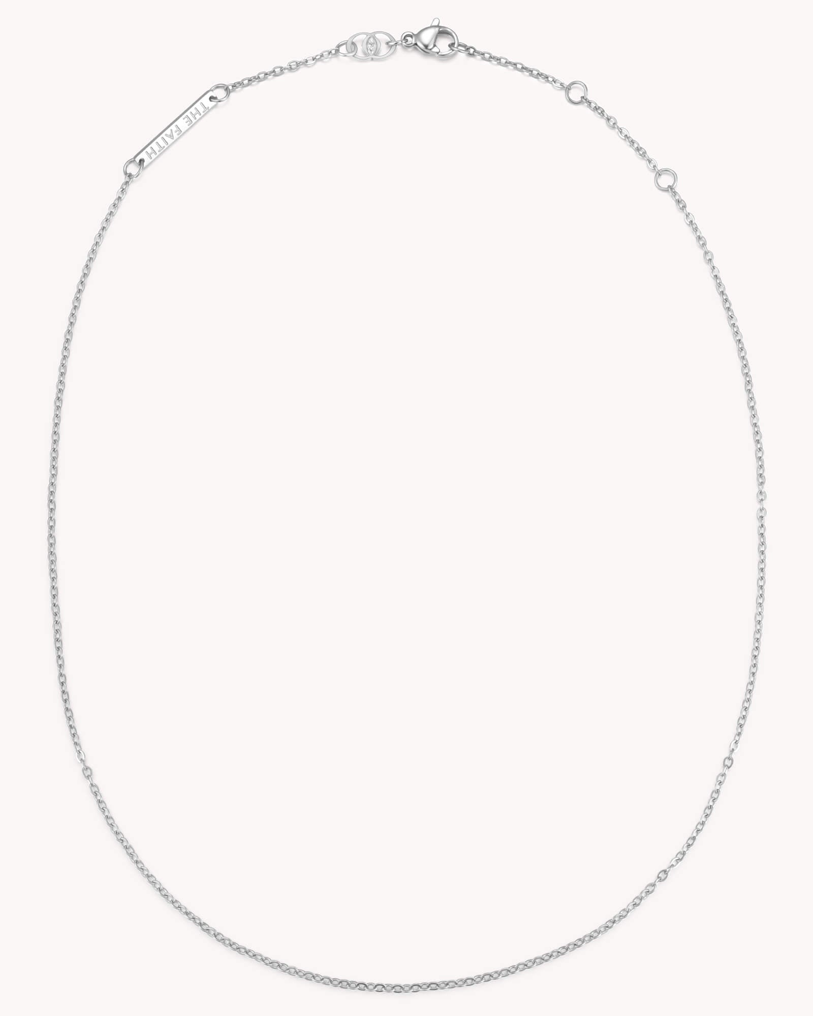 An additional image of the Cable Chain White Gold Necklace