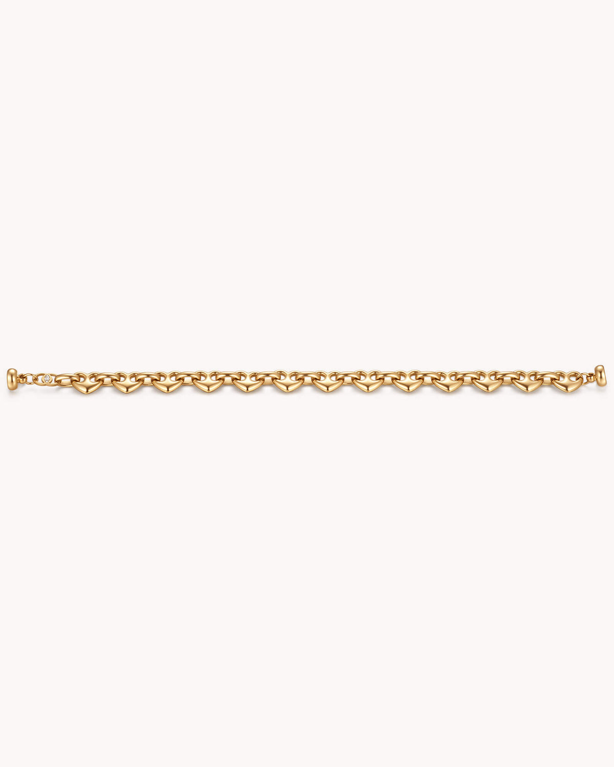 An additional image of the Colossians 3:14 Gold Heart Mariner Bracelet
