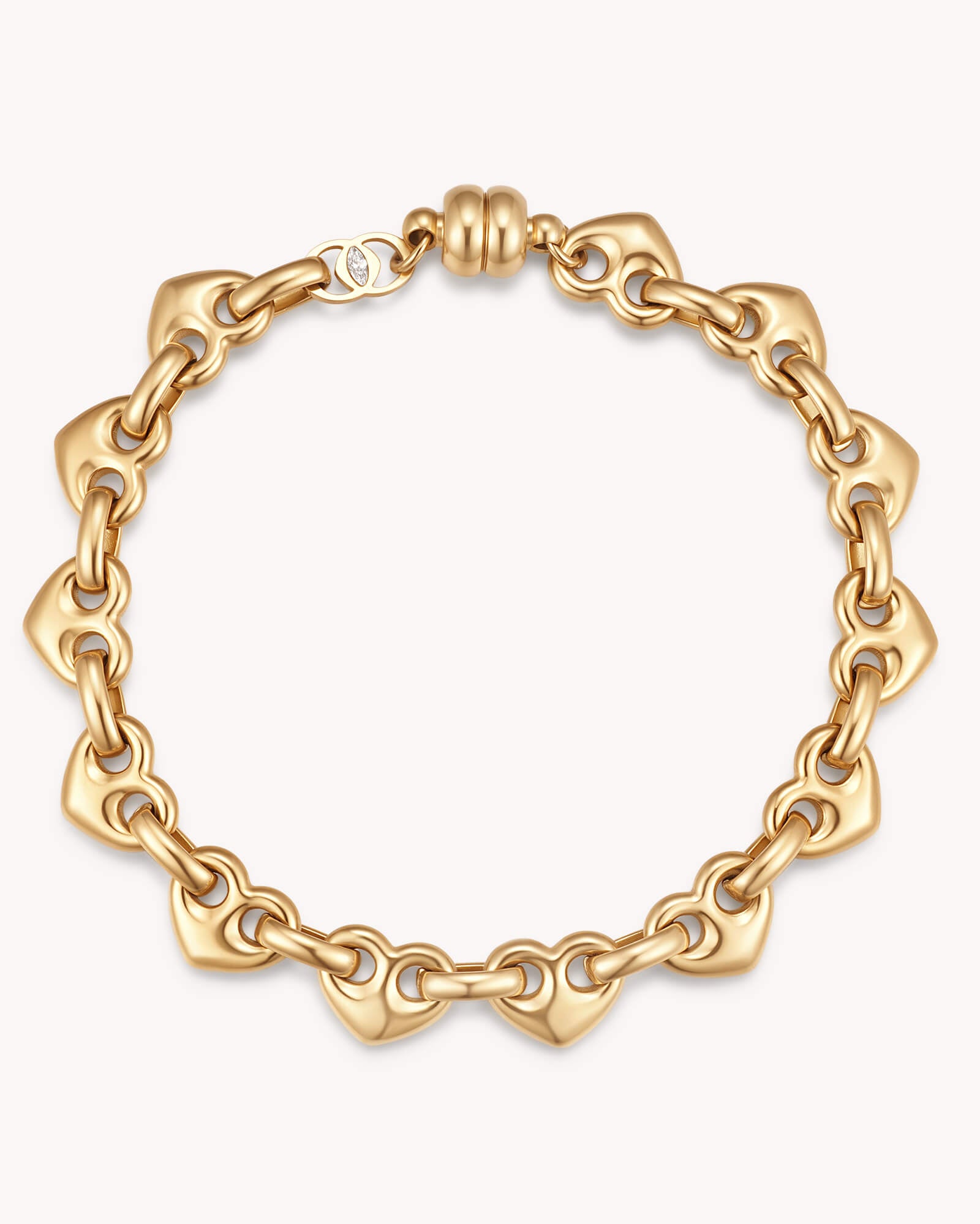 Colossians 3:14 Gold Heart Mariner Bracelet