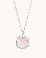 Colossians 3:14 Love Binds White Gold Cable Chain Necklace