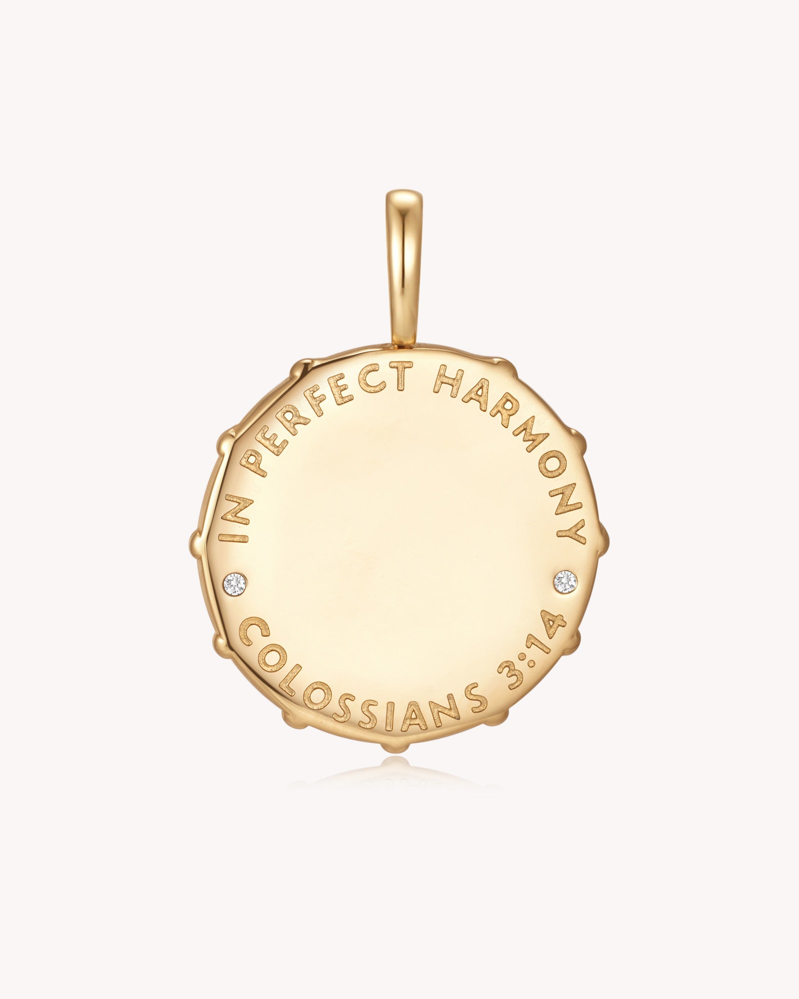 Back of Love Binds Everything Together Colossians 3:14 White Gold Medallion