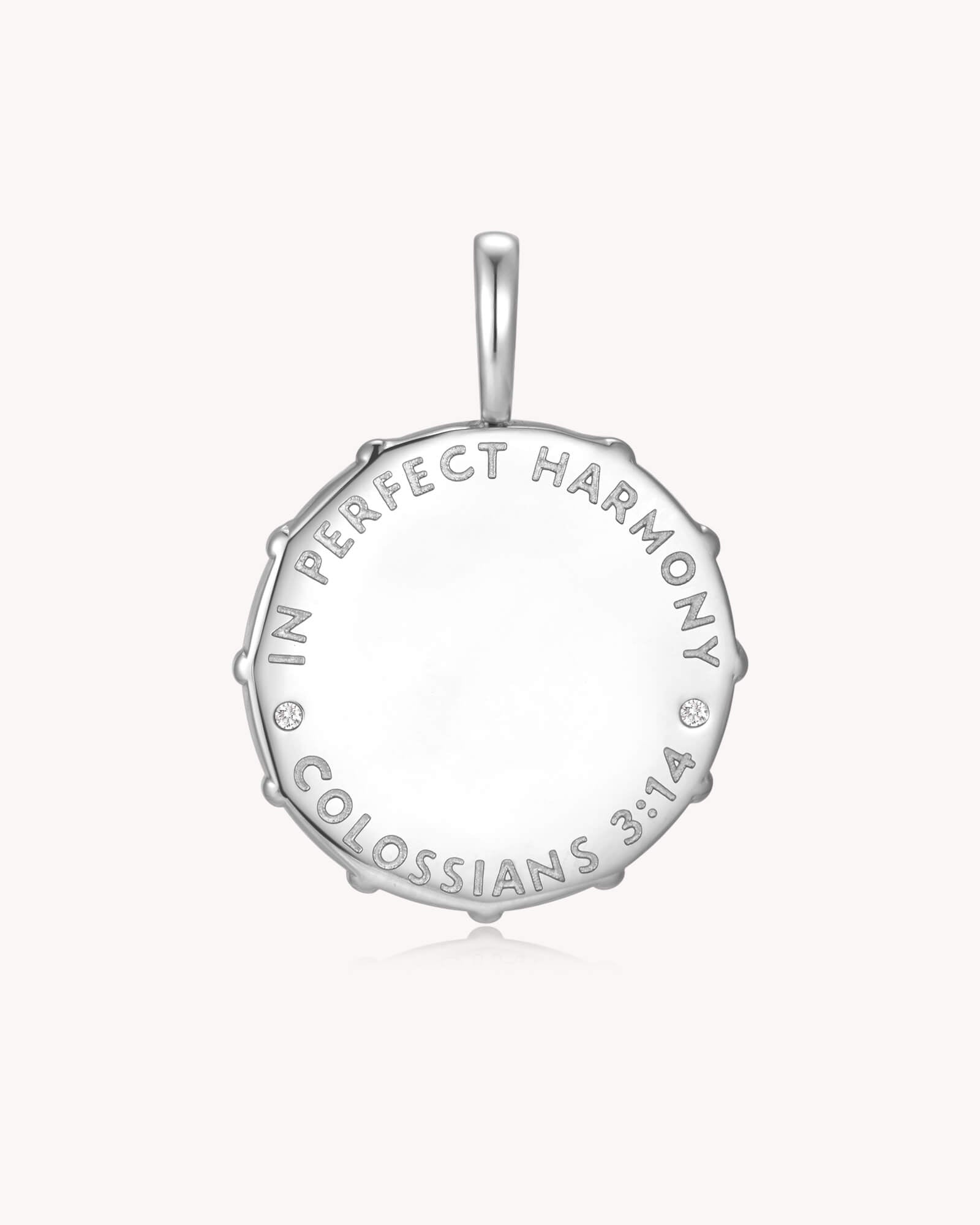 Love Binds Everything Together Colossians 3:14 White Gold Medallion