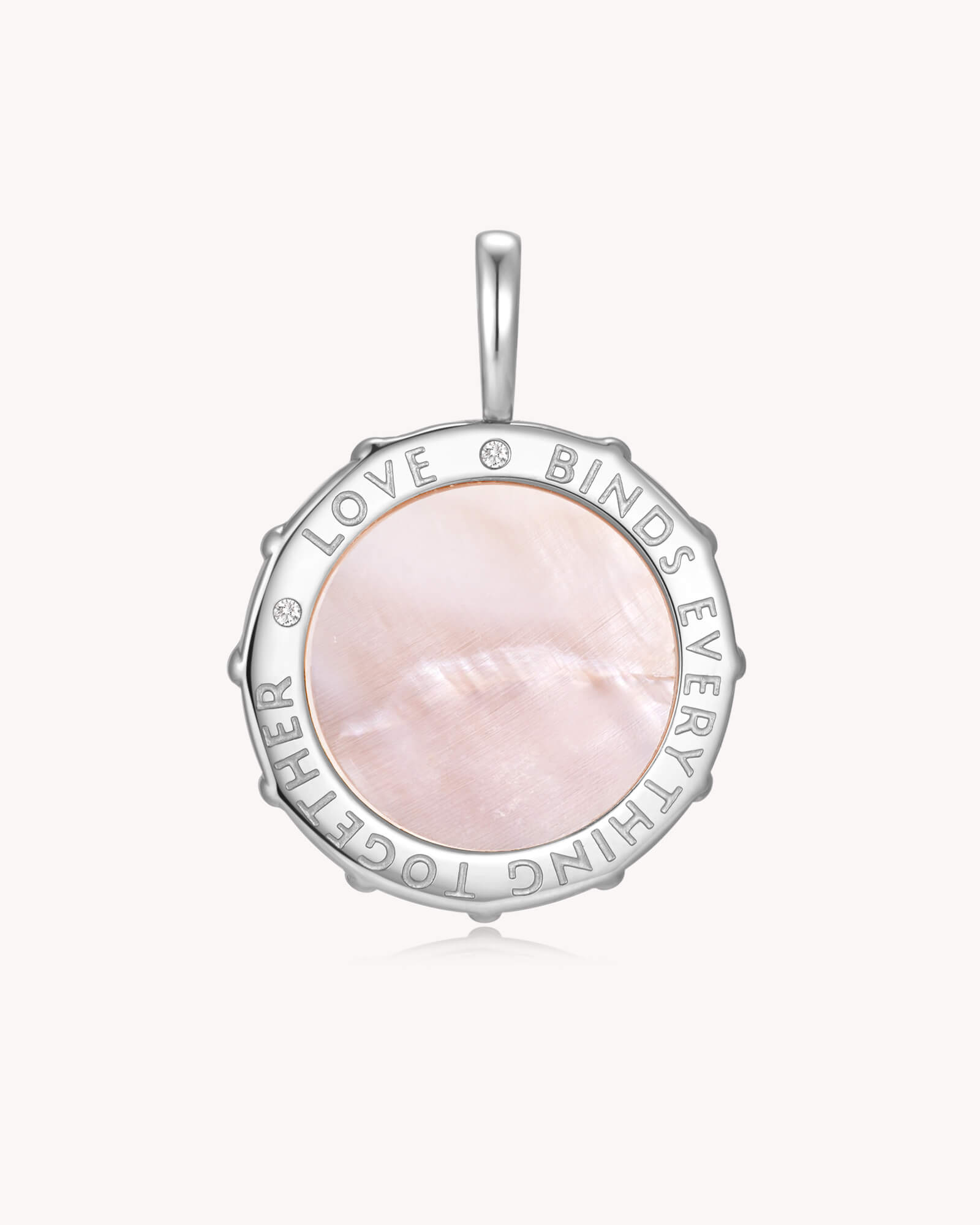 Love Binds Everything Together Colossians 3:14 White Gold Medallion