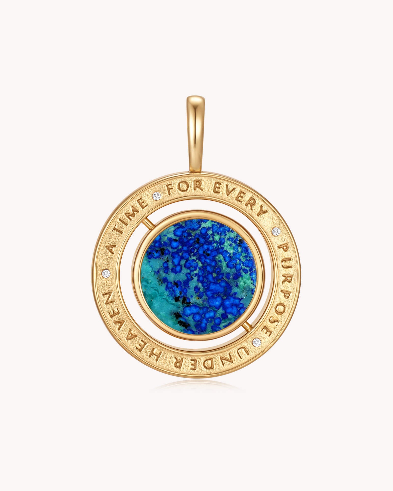 Back of To Everything There is a Season Ecclesiastes 3:1 Gold Spinning Medallion