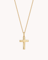 Gold Classic Cross Cable Chain Necklace