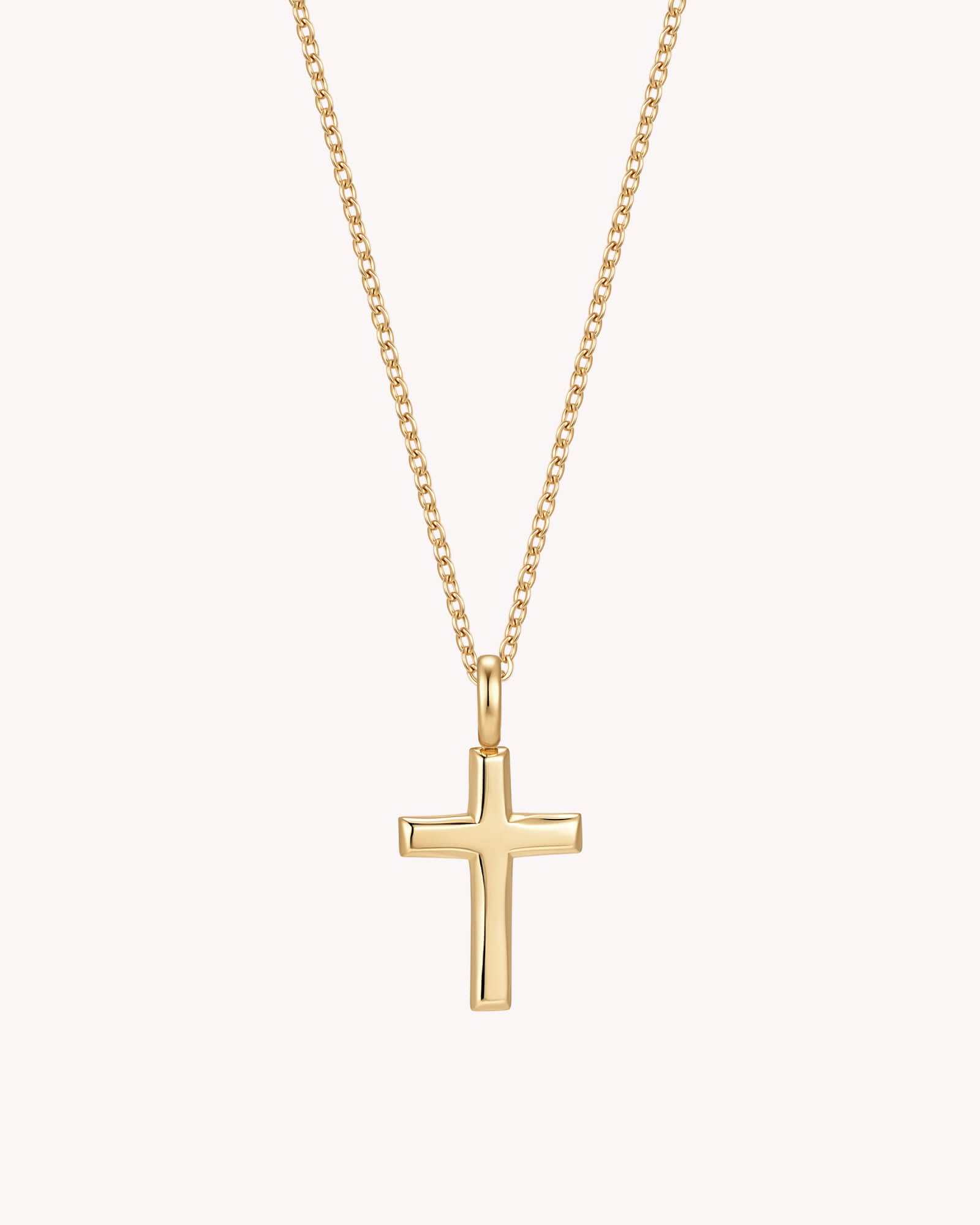 Gold Classic Cross Cable Chain Necklace