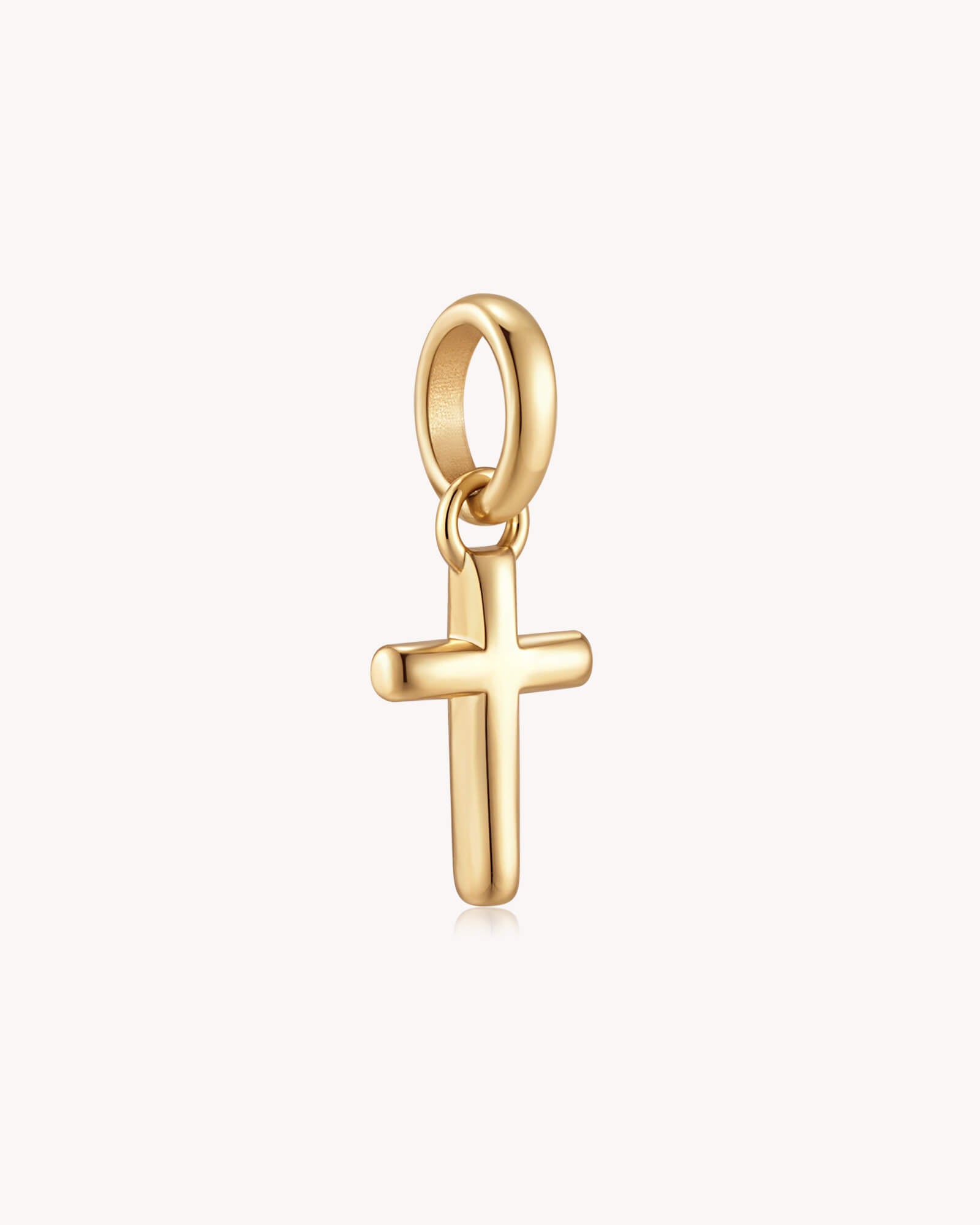 Angled view of Gold Classic Cross Pendant