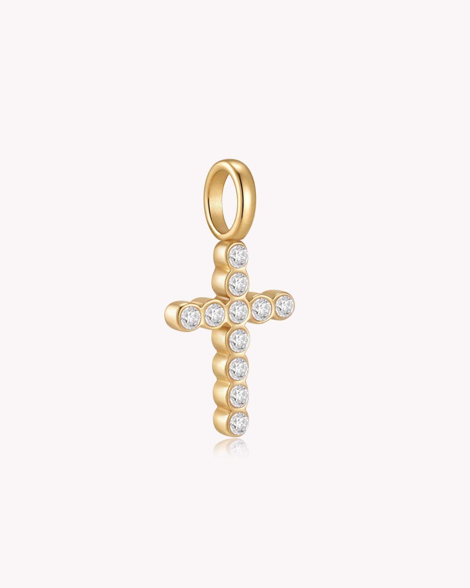 Back of Gold Cubic Zirconia Cross Pendant