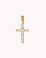 Gold Cubic Zirconia Refined Cross Pendant