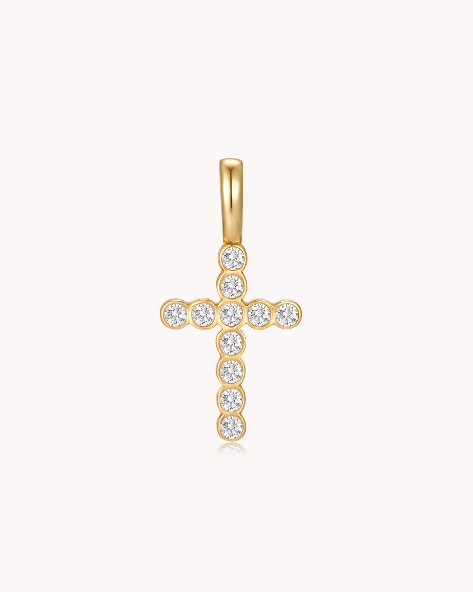 Gold Cubic Zirconia Cross Pendant