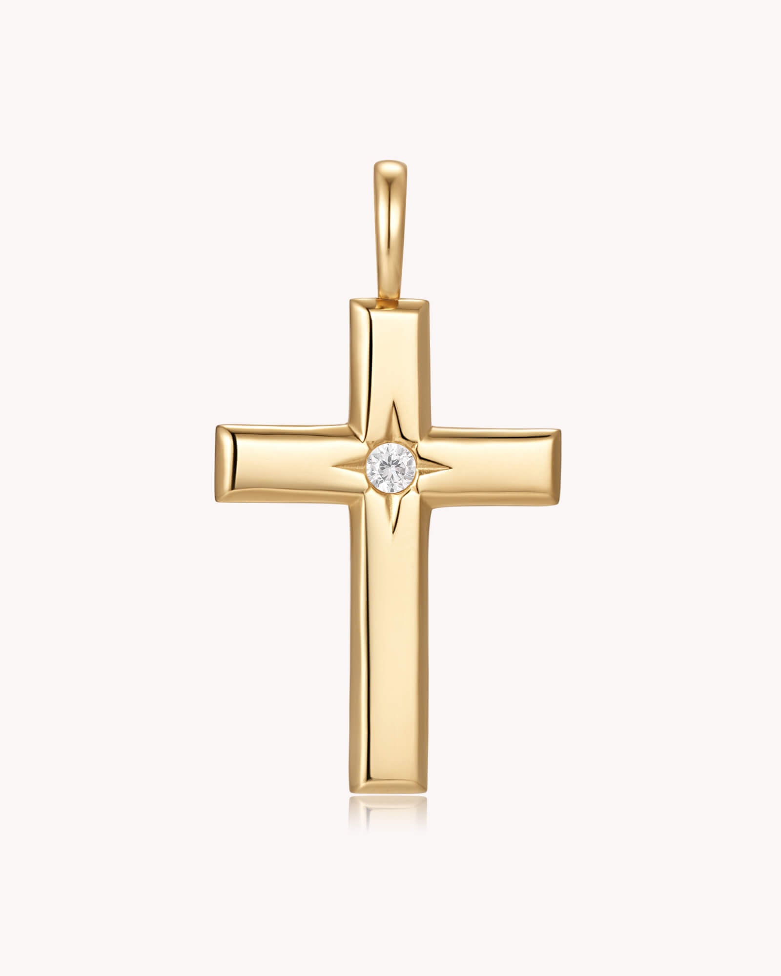 The Bright Morning Star Large Gold Cross Pendant