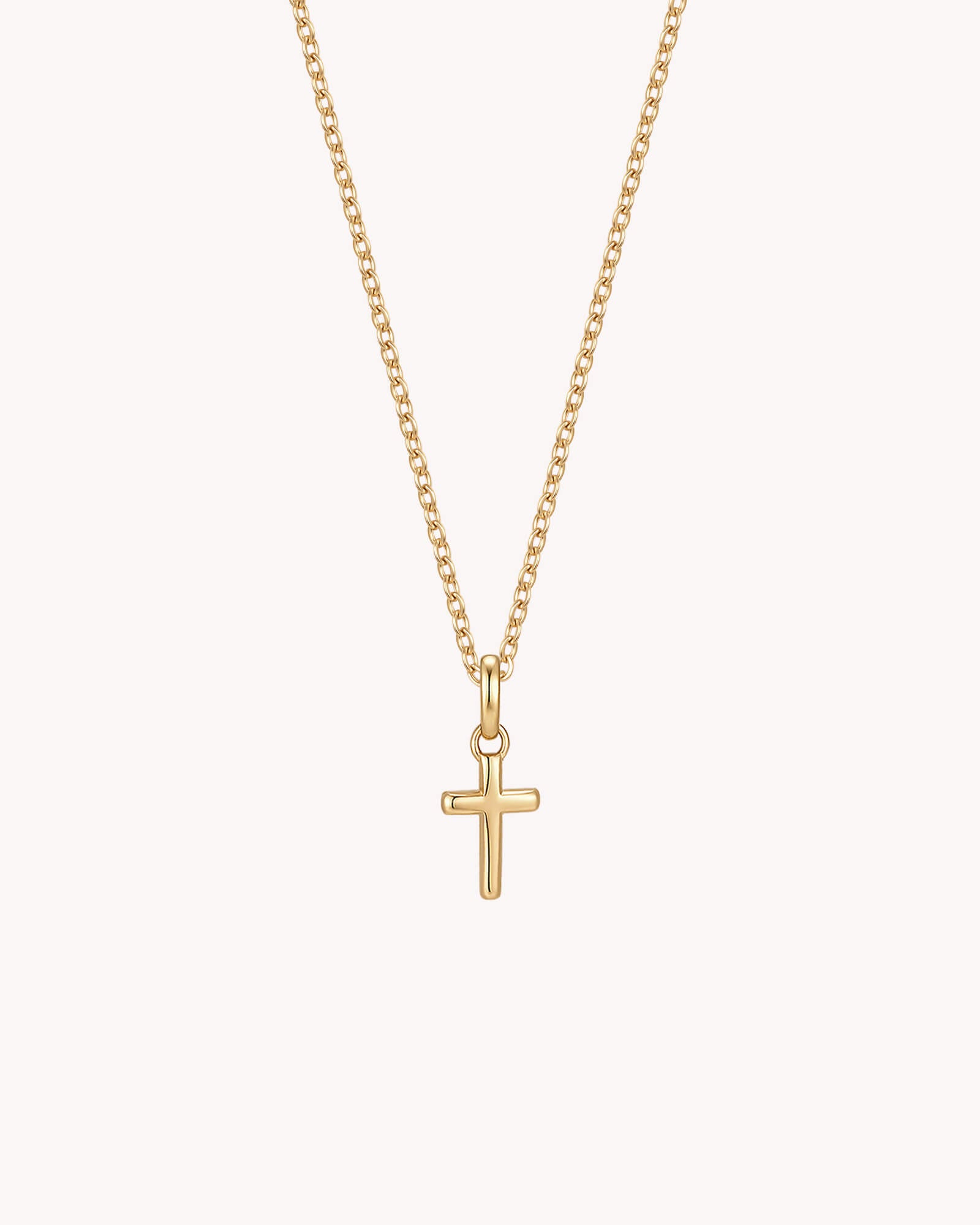 Gold Petite Classic Cross Cable Chain Necklace